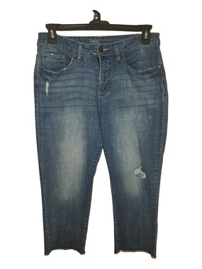 Time and Time Cropped Distressed Women's Jeans L